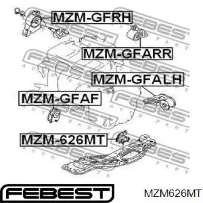 Soporte inferior del motor Febest MZM626MT