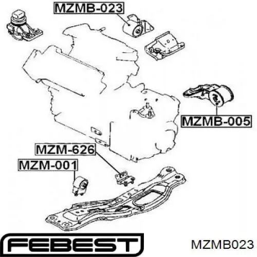 MZMB023 Febest soporte motor delantero