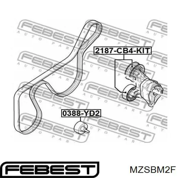 MZSBM2F Febest casquillo de barra estabilizadora delantera