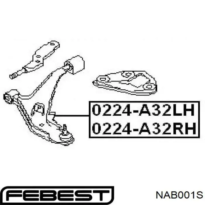 Silentblock del brazo de suspensión NAB001S Febest