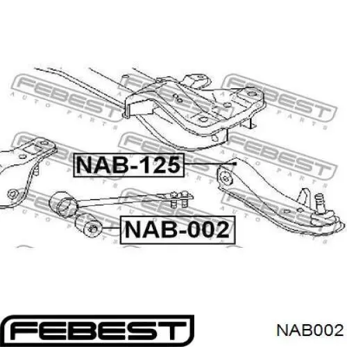 NAB-002 Febest silentblock extensiones de brazos inferiores delanteros