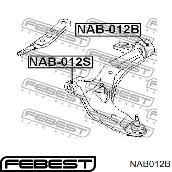 NAB-012B Febest silentblock de suspensión delantero inferior