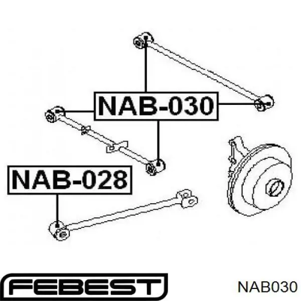 Comprar NAB030 Febest Silentblock de brazo transversal de suspensión trasera