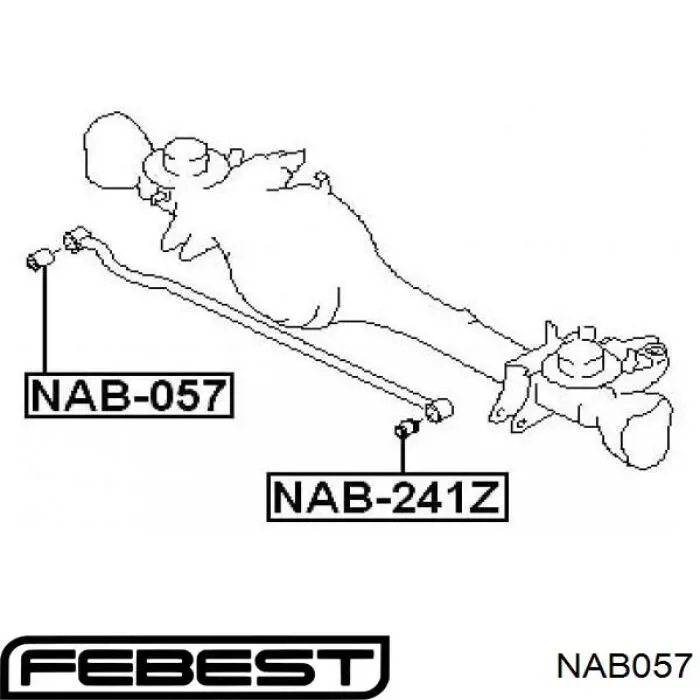 NAB-057 Febest silentblock de brazo suspensión trasero transversal