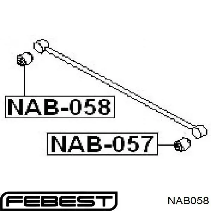 NAB058 Febest silentblock de brazo suspensión trasero transversal