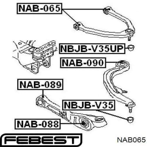 NAB065 Febest silentblock de brazo de suspensión delantero superior