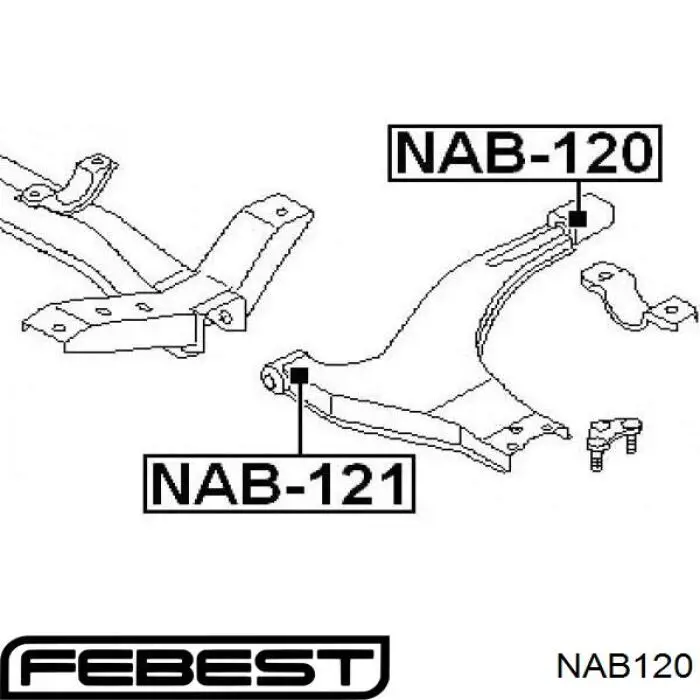 Silentblock de brazo de suspensión delantero inferior Nissan Serena (C23)