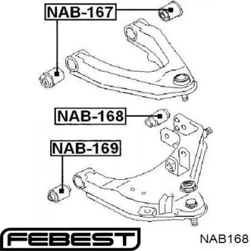 NAB168 Febest silentblock de suspensión delantero inferior