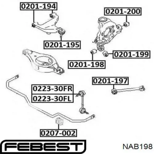 Comprar NAB198 Febest Buje de mangueta trasera