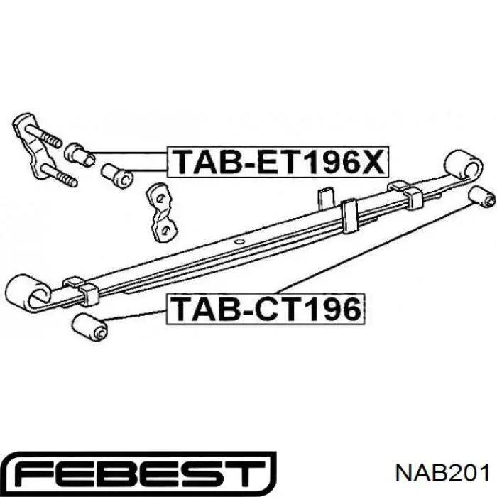 Silentblock del soporte del diferencial delantero Febest NAB201