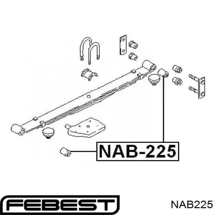 Buje trasero de ballesta trasera 5504501N00 Nissan/Infiniti
