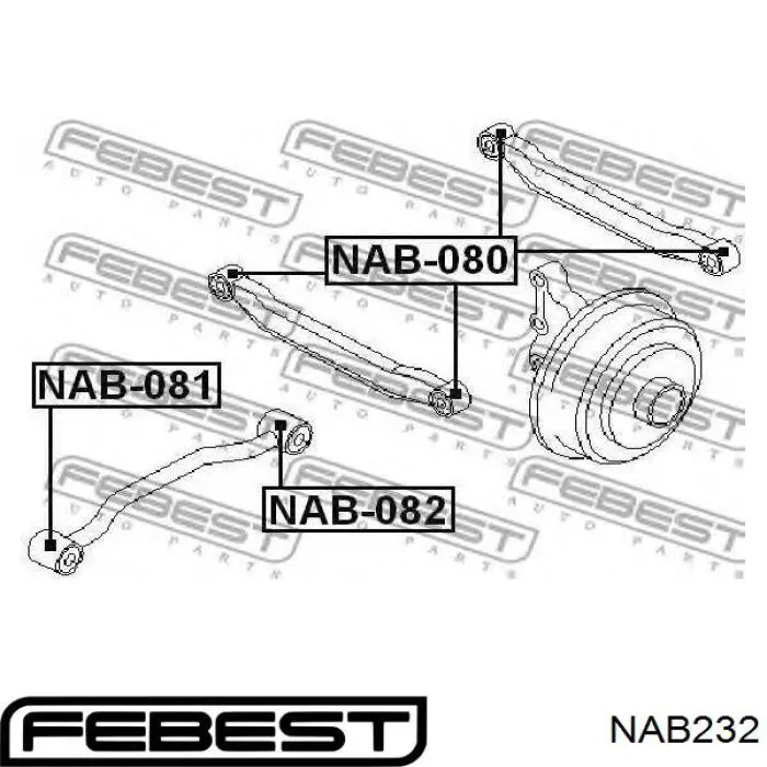 Comprar NAB232 Febest Buje del brazo transversal trasero