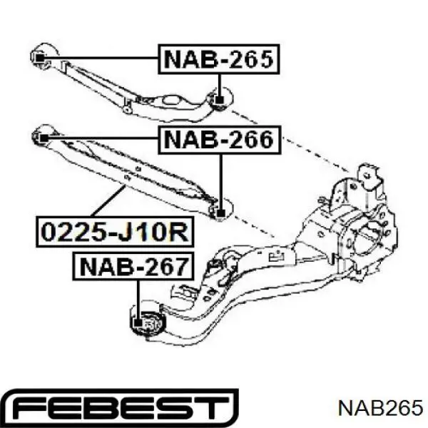 Silentblock del brazo superior de suspensión trasera Febest NAB265 precio, desde 5,16 EUR