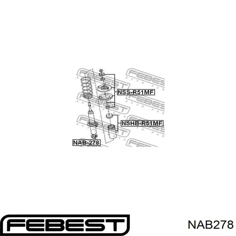 Silentblock de amortiguador delantero Febest NAB278