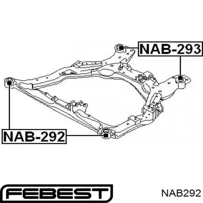 NAB292 Febest bloqueo silencioso (almohada De La Viga Delantera (Bastidor Auxiliar))