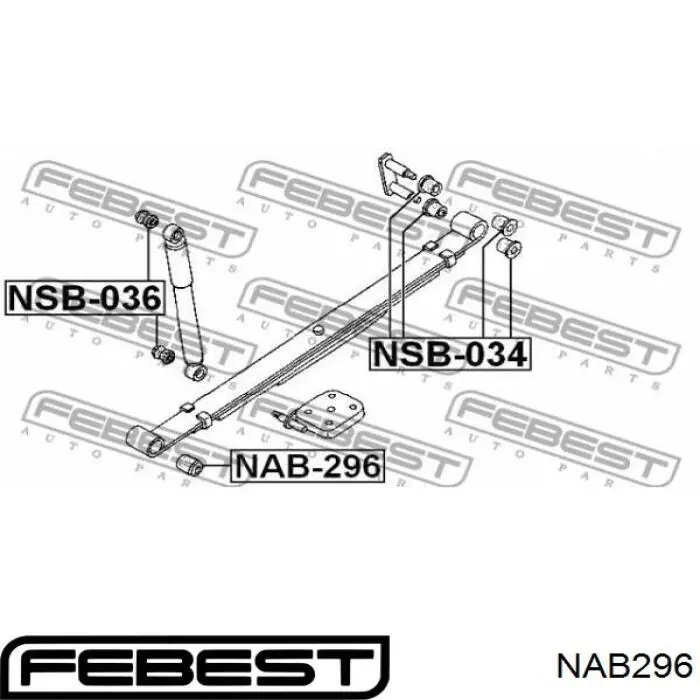 NAB-296 Febest silentblock delantero de ballesta delantera