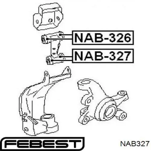 NAB-327 Febest silentblock de brazo de suspensión delantero superior