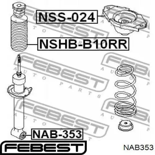 Silentblock de amortiguador trasero para Nissan Almera (N16)