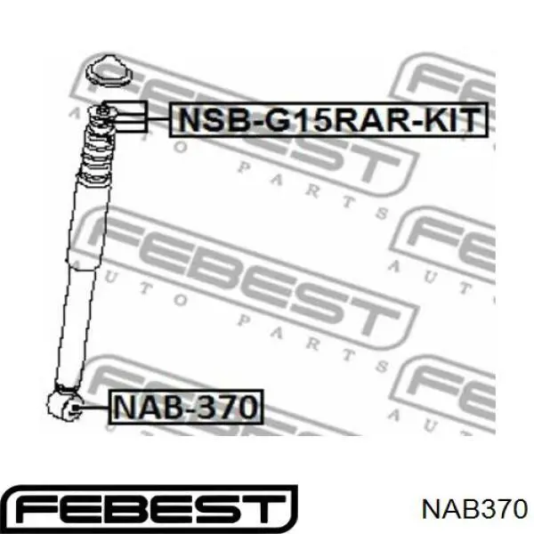 NAB-370 Febest silentblock de amortiguador trasero