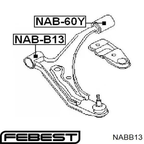 NABB13 Febest silentblock de suspensión delantero inferior