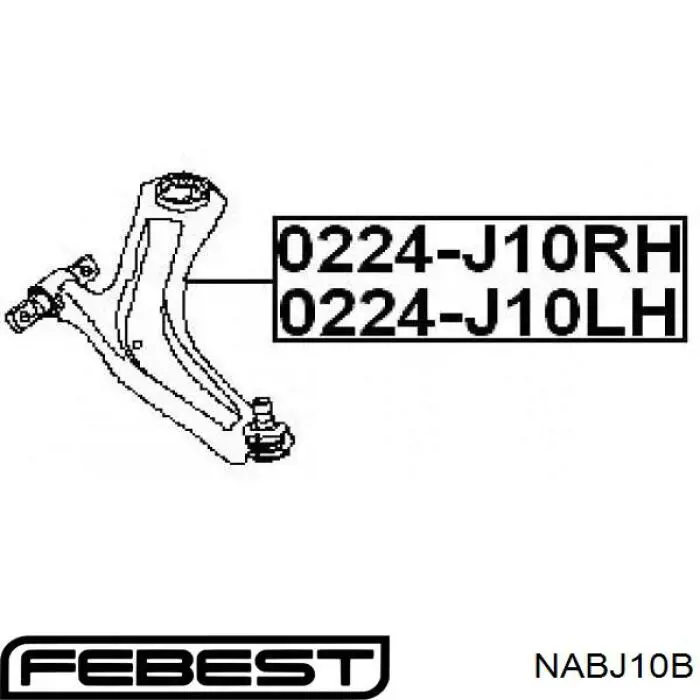 NABJ10B Febest Silentblock de brazo de suspensión delantero inferior