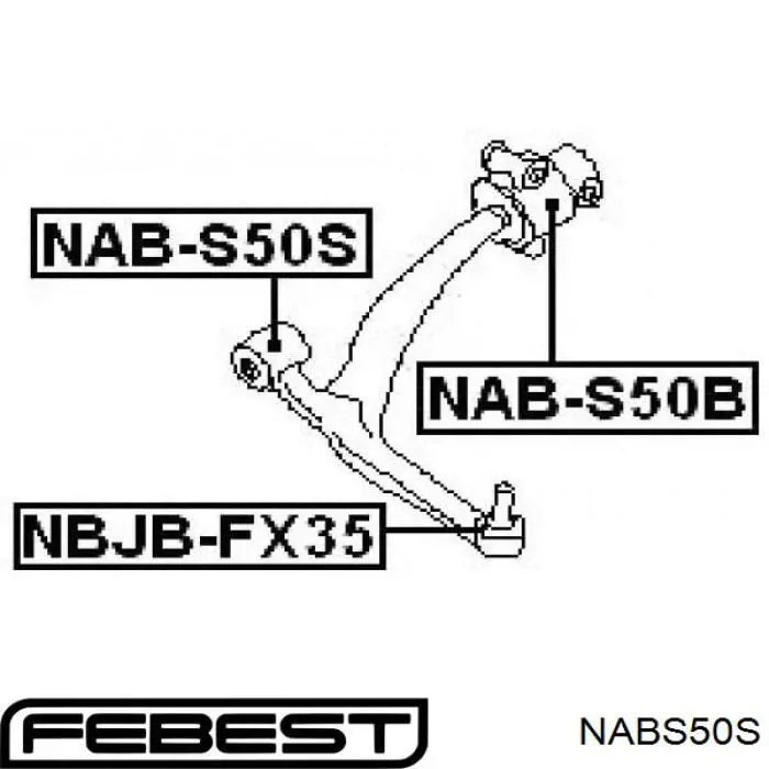 NAB-S50S Febest silentblock de suspensión delantero inferior