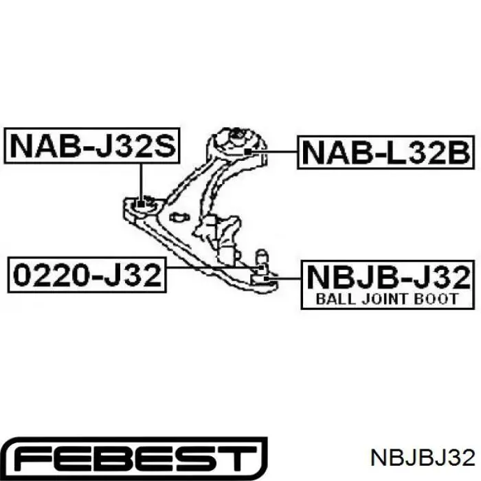 Comprar NBJBJ32 Febest Guardapolvo de rótula inferior