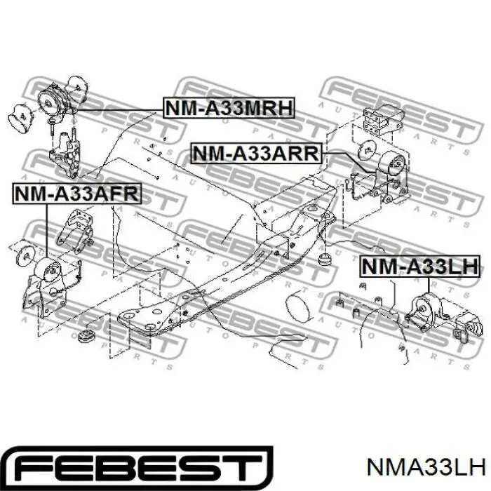 NMA33LH Febest soporte motor izquierdo