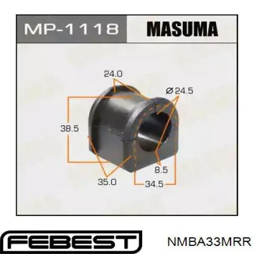 NMB-A33MRR Febest soporte, motor, trasero, silentblock