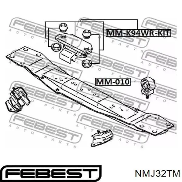 NM-J32TM Febest soporte motor izquierdo