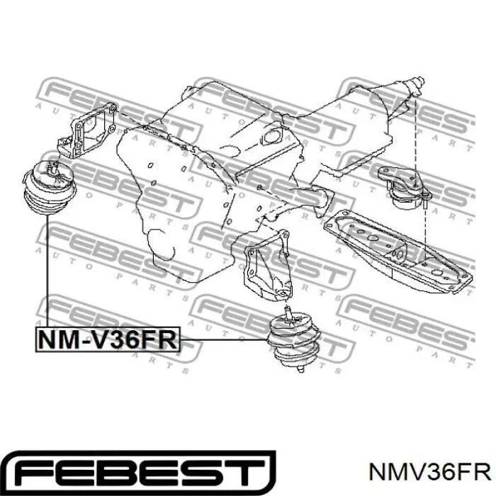 NMV36FR Febest soporte de motor, izquierda / derecha