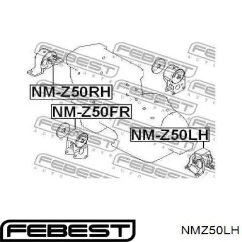 NMZ50LH Febest soporte motor izquierdo