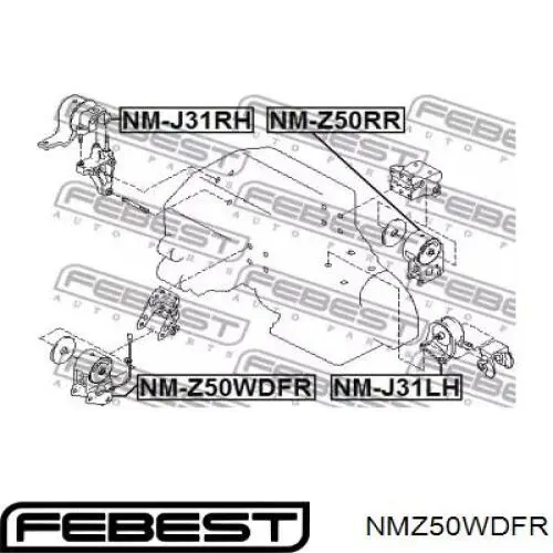  Soporte de motor delantero Nissan Murano 