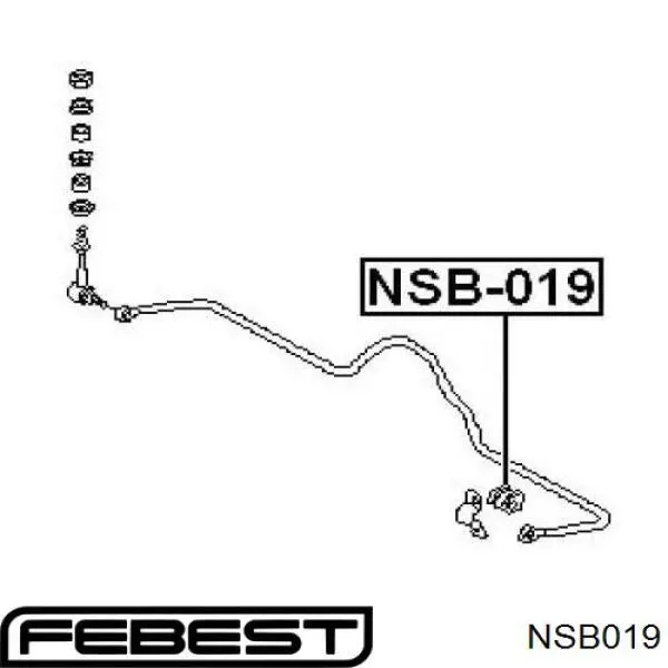 NSB019 Febest casquillo de barra estabilizadora trasera