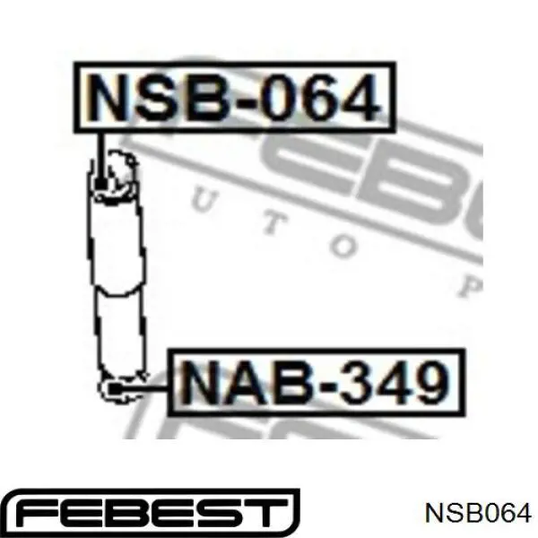 NSB064 Febest silentblock de amortiguador trasero