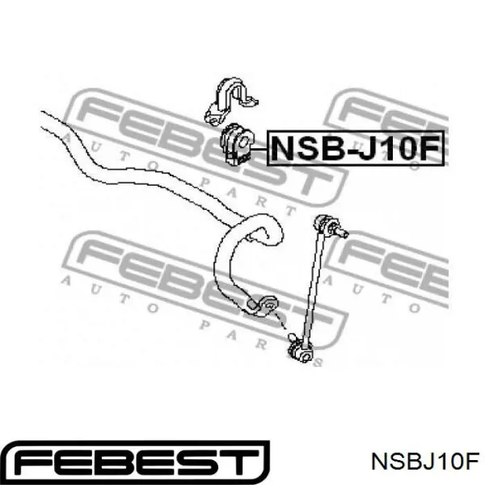 NSB-J10F Febest casquillo de barra estabilizadora delantera