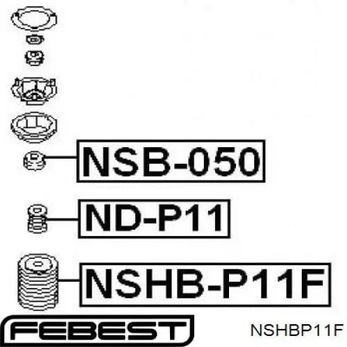 NSHBP11F Febest fuelle, amortiguador delantero