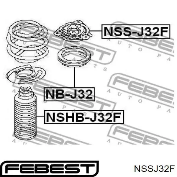 NSS-J32F Febest soporte amortiguador delantero