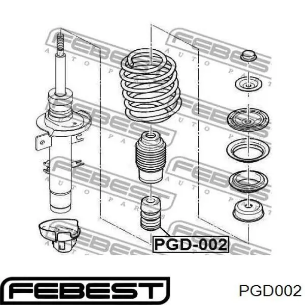 PGD-002 Febest almohadilla de tope, suspensión delantera