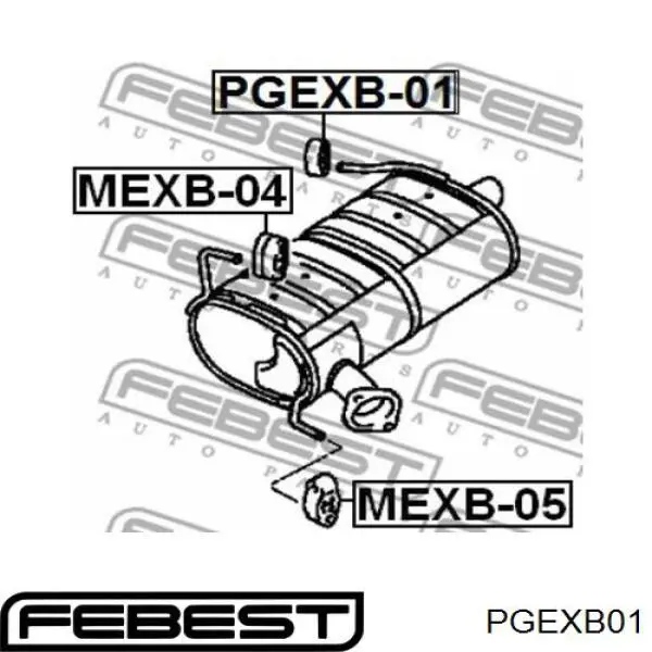 PGEXB-01 Febest soporte, silenciador