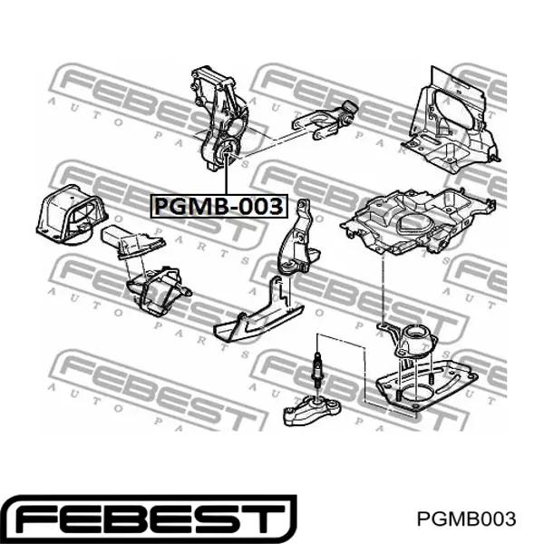 PGMB-003 Febest soporte, motor, trasero, silentblock
