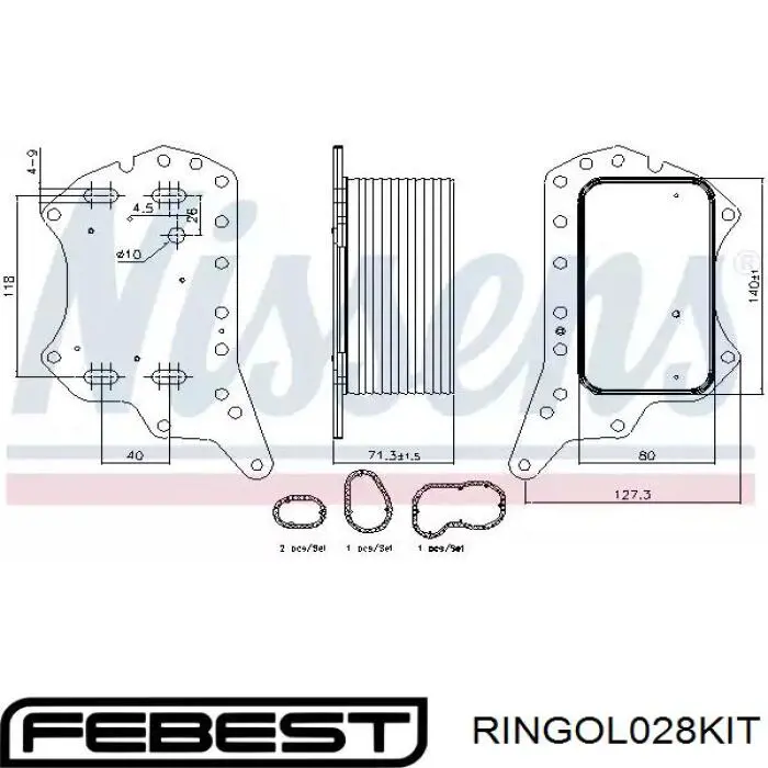 Junta de radiador de aceite Renault (RVI) 2133400QAD precio, desde 9,57 EUR