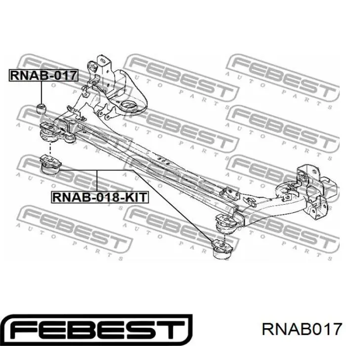 Silentblock de brazo suspensión trasero transversal para Nissan Primastar (F4)