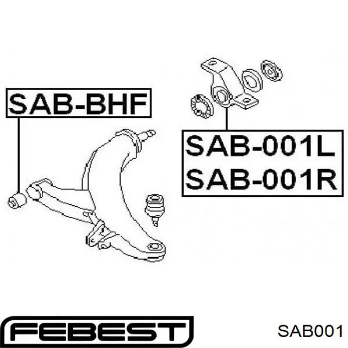 Silentblock del brazo de suspensión SAB001 Febest