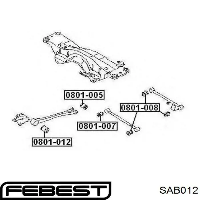 Comprar SAB012 Febest Buje delantero del brazo longitudinal trasero