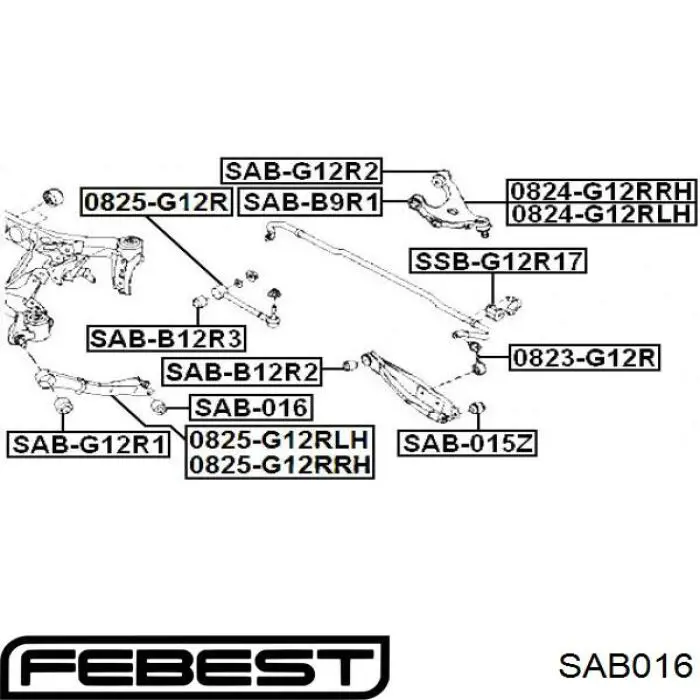 SAB016 Febest Buje de mangueta trasera