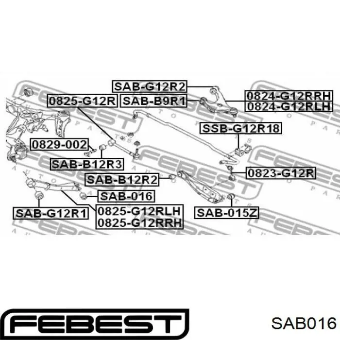 Buje de mangueta trasera Febest SAB016 precio, desde 5,76 EUR
