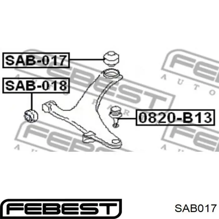 SAB017 Febest silentblock de suspensión delantero inferior