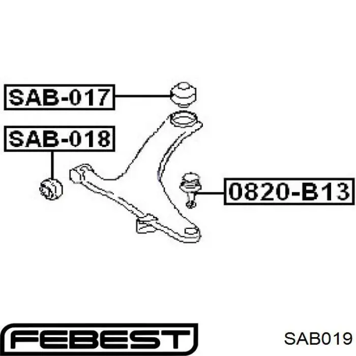 SAB019 Febest silentblock de suspensión delantero inferior