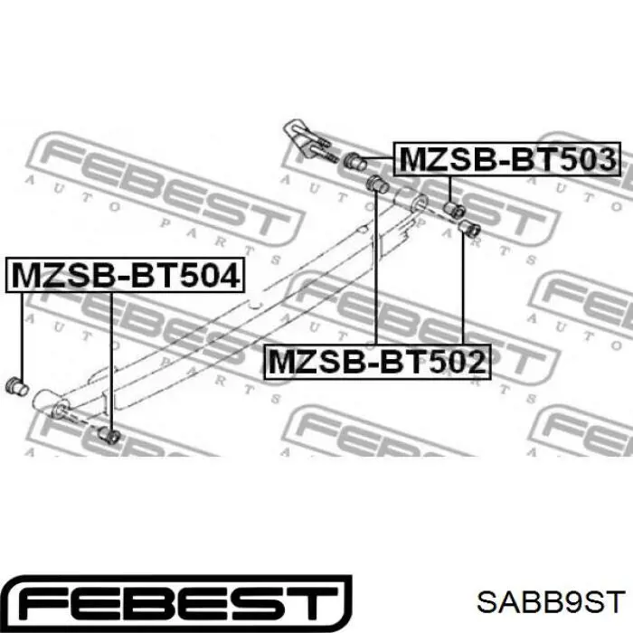 Silentblock de montaje del caja De Direccion para Subaru Forester (S12, SH)